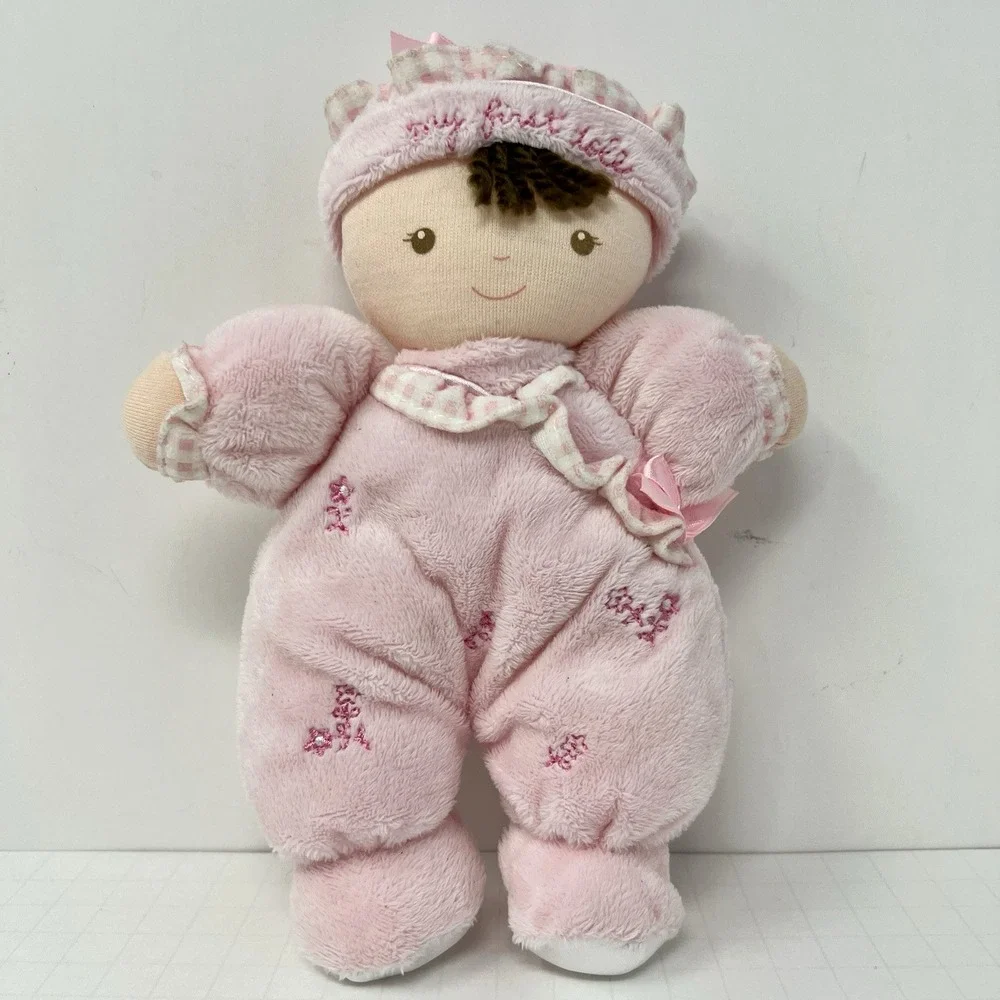Carters Just One Year My First Doll Pink Plush Baby Rattle Soft‎ nursery Toy 8